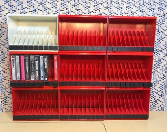 Modular Cassette Rack - Biblio 970 designed by Giotto Stoppino for Rexite - Tape Storage - Made in Italy