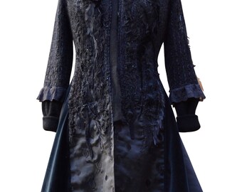 Custom sweater COAT for Liza. Boho Fantasy clothing, wearable art coat, Victorian goddess fairy festival coat, bespoke eco couture