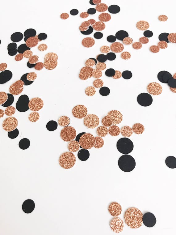 Rose Gold Confetti Black Confetti Round Confetti Glitter