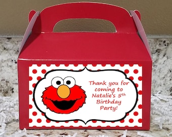 SALE! 12+ Labels Or Boxes & Labels 12 Elmo Treat Boxes, Elmo Gable Boxes, Elmo Candy Boxes, Elmo Party Boxes