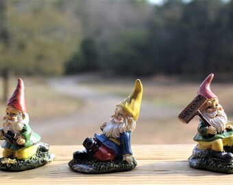 Garden gnome-Resin gnome-fairy garden decor-Terrarium supplies