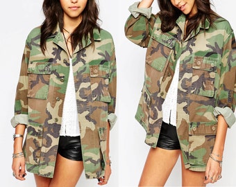 All Sizes -Reclaimed Authentic Military Issued Woodland Bdu Camo Jacket