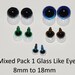 15mm Mixed Packs Glass Like Eyes - Safety Eyes with Plastic Backs for Teddy Bear/Animal Making