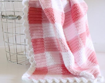 Crochet Pink Gingham Blanket Pattern
