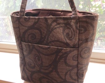 Lisa#1746, Small Project Tote,Lunch Bag, Small Knitting Bag, Project Tote, Project Bag, Knitting Bag, Crochet Bag, Crochet Tote, Yarn Bags