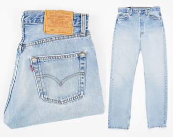 Size 29 Levis 501 Jeans - Light Wash - Vintage Levi's 501 Jeans 29x32 - Faded Levi's 29 Inch Waist - Light Blue Levi's 501 Jeans S - Faded
