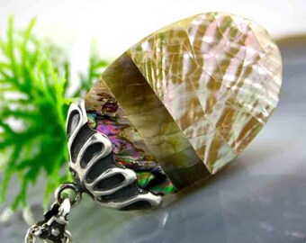 Mother of Pearl Sterling Silver Pendant Earrings Set Pearl Jewelry