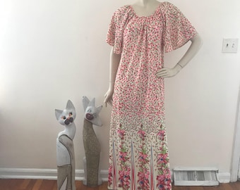 Vintage NOS Calico Caftan Maxi Dress OS