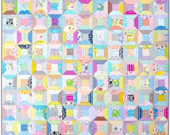 Modern and Colorful Spools Quilt - A Patchwork Quilt