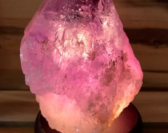 Rose Quartz or Amethyst 7" Point Lamp