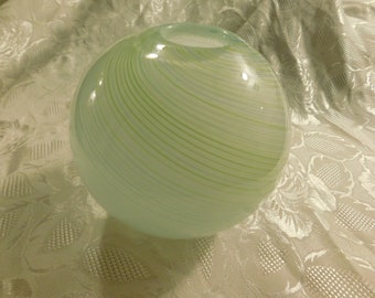 Dansk International Glass Gobe Vase, Yellow and Green, 1970's
