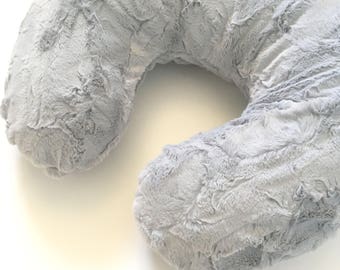 Boppy Cover Minky Hide in Silver Gray Minky Minky Nursing Pillowcover, baby gift, shower gift