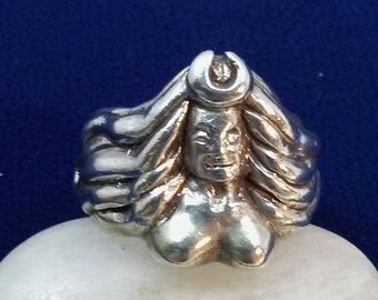 Goddess sterling silver ring