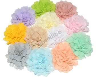 Chiffon Flower, Wedding Flower Applique, Headband flowers, Wholesale flowers ,You Pick Colors H100072