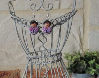 Bottle caps from soda cans and polymer clay earrings