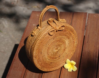 Round Rattan Atta Bag Nona Pita