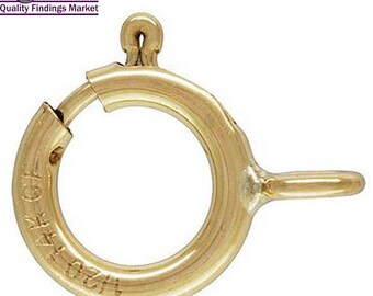 100pcs 14K Gold Filled Spring Ring Clasp - 1/20 14K - 5mm, 5.5mm, 6mm & 7mm - Open Spring Clasp - Jewelry Closure