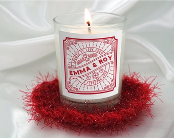 Label design for wedding candle favor