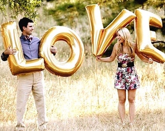 32"/38"/40" Jumbo LOVE balloon | Matt gold foil letter balloon | wedding-wedding decor | love balloons | bridal shower | wedding photos