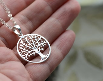 All Sterling Tree Of Life Necklace, Dainty Family Tree Sterling Silver Jewelry