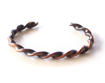 Copper Twist Cuff Bracelet, Vintage Copper Cuff, Thin Copper Cuff, Women's Copper Bracelet, Boho Copper Bracelet, The Copper Cat