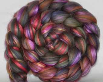 Merino, Mulberry Silk, Bamboo (62.5/25/12.5) Roving Commercially Dyed 5.44 ounces - Tweed Love Combed Top