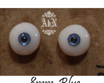 Hand Made Glass Like Eyes 8mm - Blue - for OOAK Art Dolls BL-8mm
