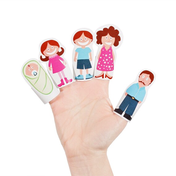 printable family finger puppet template