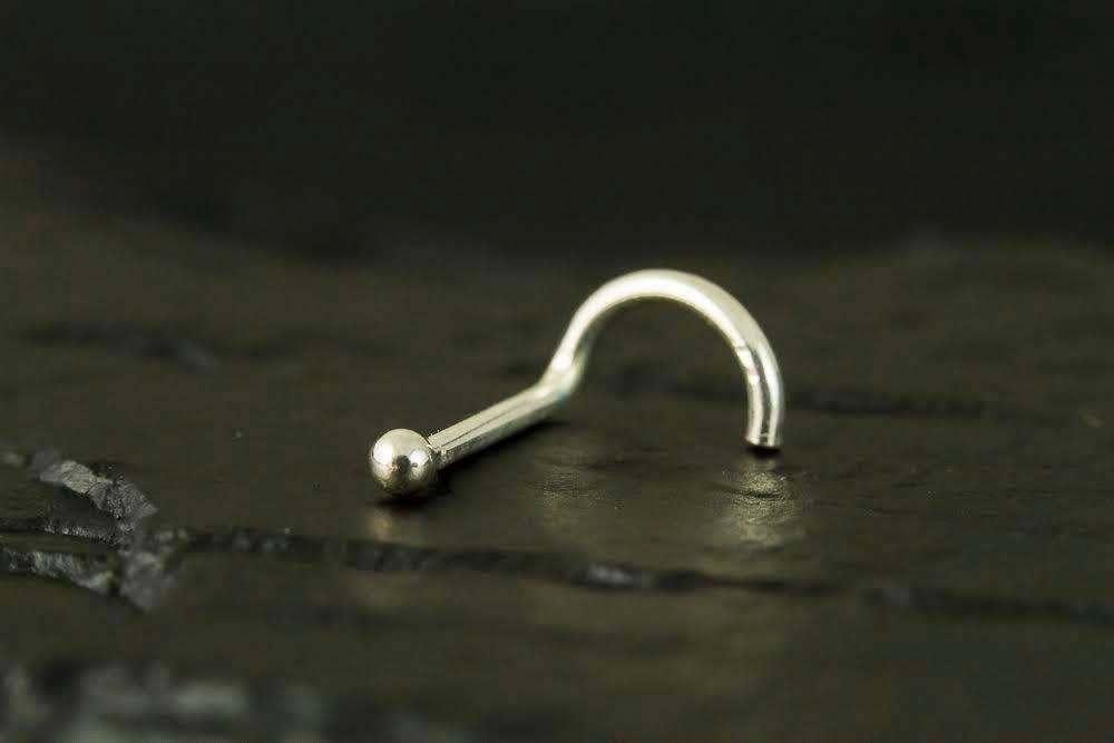 20gauge 1.5mm Silver ball nose screw/nose stud/nose ring