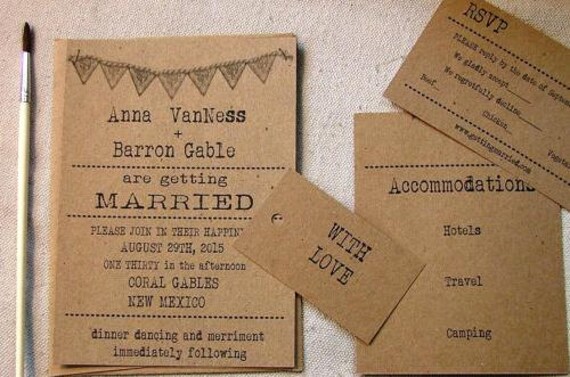 Simple Wedding Invitations Typewriter Font Vintage Rustic Inviation Simple Wedding Invitations Typewriter Font Vintage Rustic Inviation