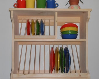 Plate Rack Solid Wood Pine Dish