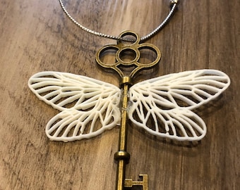 Set of Two Winged Flying Brass Key Ornaments Harry Potter