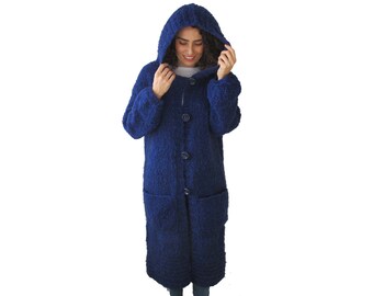 Wool Hand Knitted Maxi Cardigan