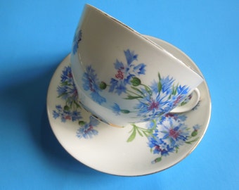 Hammersley Breakfast Cup Saucer Large Cornflowers Wedding Anniversary Birthday Bridal Shower Collector Gift