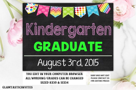 kindergarten graduation sign template kindergarten graduate