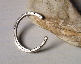 Rustic Follow the Dots Cuff Bracelet in Solid Sterling Silver