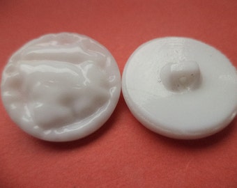 9 GLASS BUTTONS 14 mm 23 mm white (4829 1961) glass button