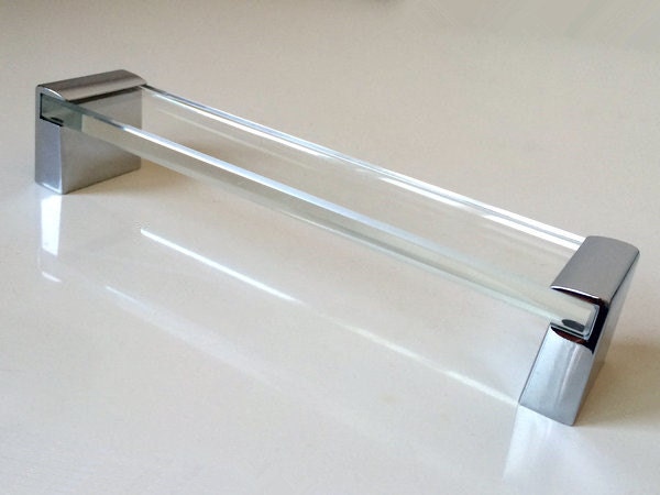 160 mm Groß Glas Silber Möbel Griffe Griff Küche