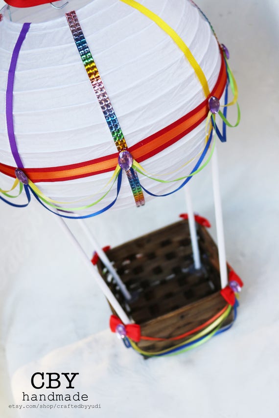 Items similar to Hot Air Balloon Baby Shower Centerpiece RAINBOW