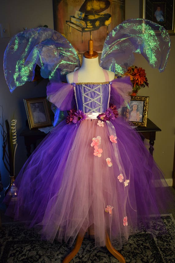 purple Fairy costume dress spring flower fairy dress fairy