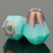 Czech glass Faceted Drop - Bottom Cut (8x6mm) Turquoise Silk with Bronze Finish , (10 beads), UK beads