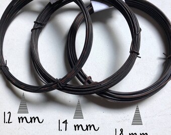 Coil of steel black wire, nealed diameter 1.2 mm / 1.4 mm / 1.8 mm ( ga 16 / 15/ 13 ) - 10 mètres ( 32.8 ft)
