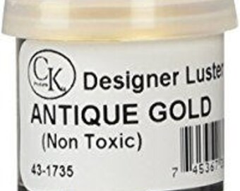 Antique Gold Luster Dust - 2 g (One), Cake Decorating, Cookie Decorating, Cake Pop Decorating, Non-Toxic