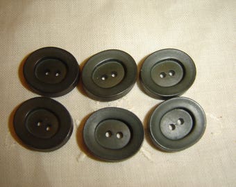 6 buttons oval gray / / 21 X 18 mm