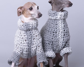 Small/medium. Warm turtleneck sweater vest coat pullover for dog, short or mi-long sleeves, large torso (italian greyhound style)