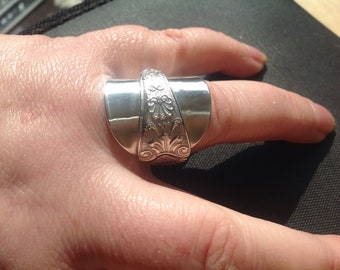 Sterling silver full spoon ring