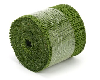 Olive Green 4" by 10 yards burlap ribbon, great for rustic decorations, DIY, country look. Available in other colors. (BRH04-09)