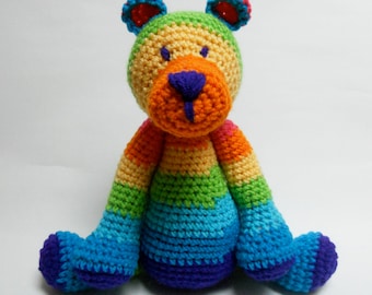 Crochet Rainbow Teddy Bear