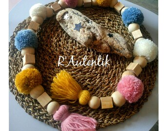 Garland tassels and wooden beads
