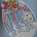 Vintage 1970s 1980s Midwest Importers Metal Cut Out Easter Bunny Cottage Egg Hang Ornament